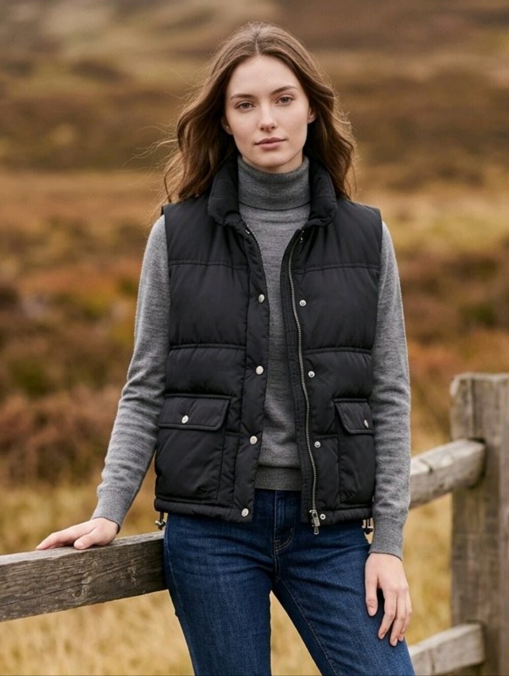 Eddie Bauer Black Puffer Vest